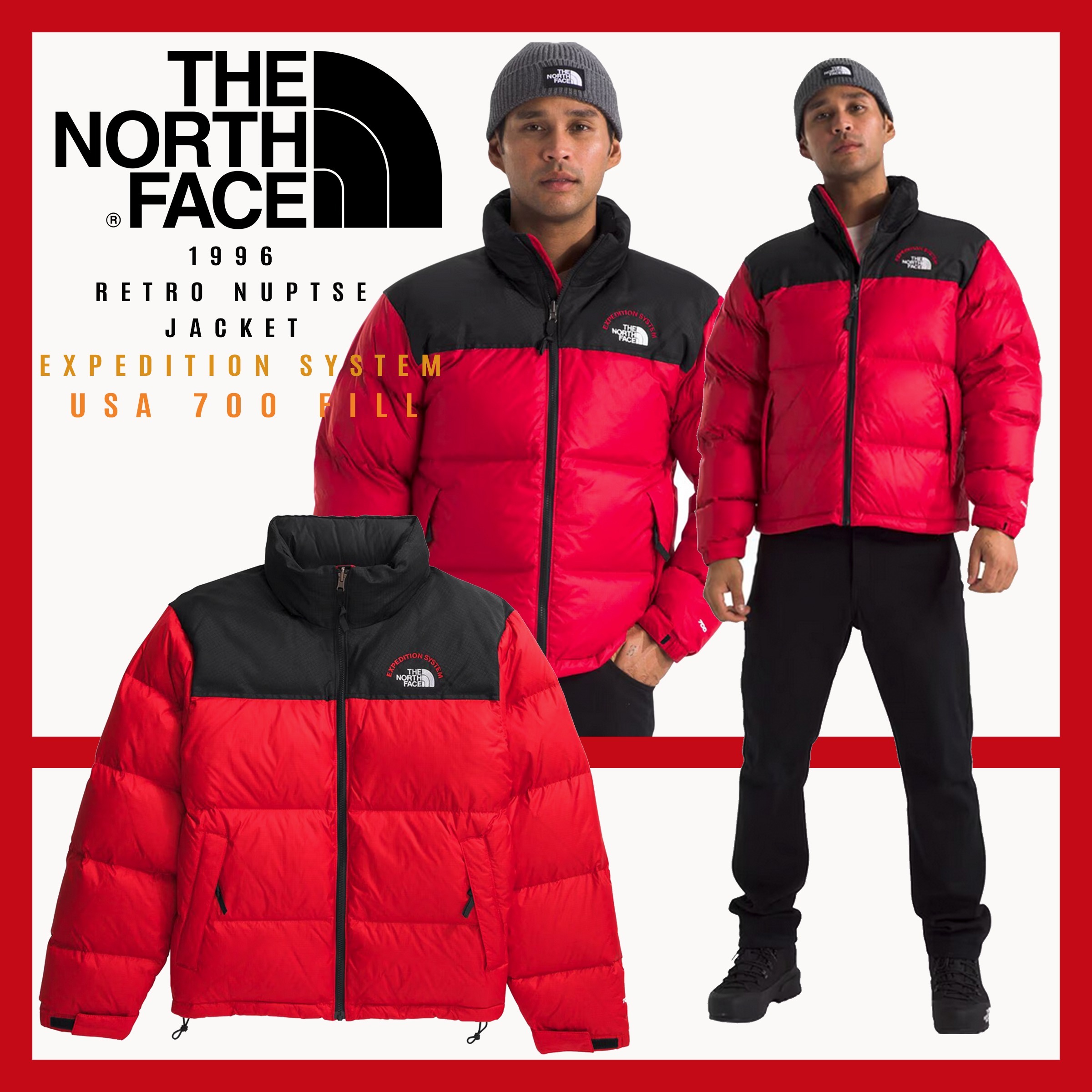 激レア 24新作☆TNF☆EXPEDITION SYSTEM☆ヌプシダウン☆TNF Red (THE