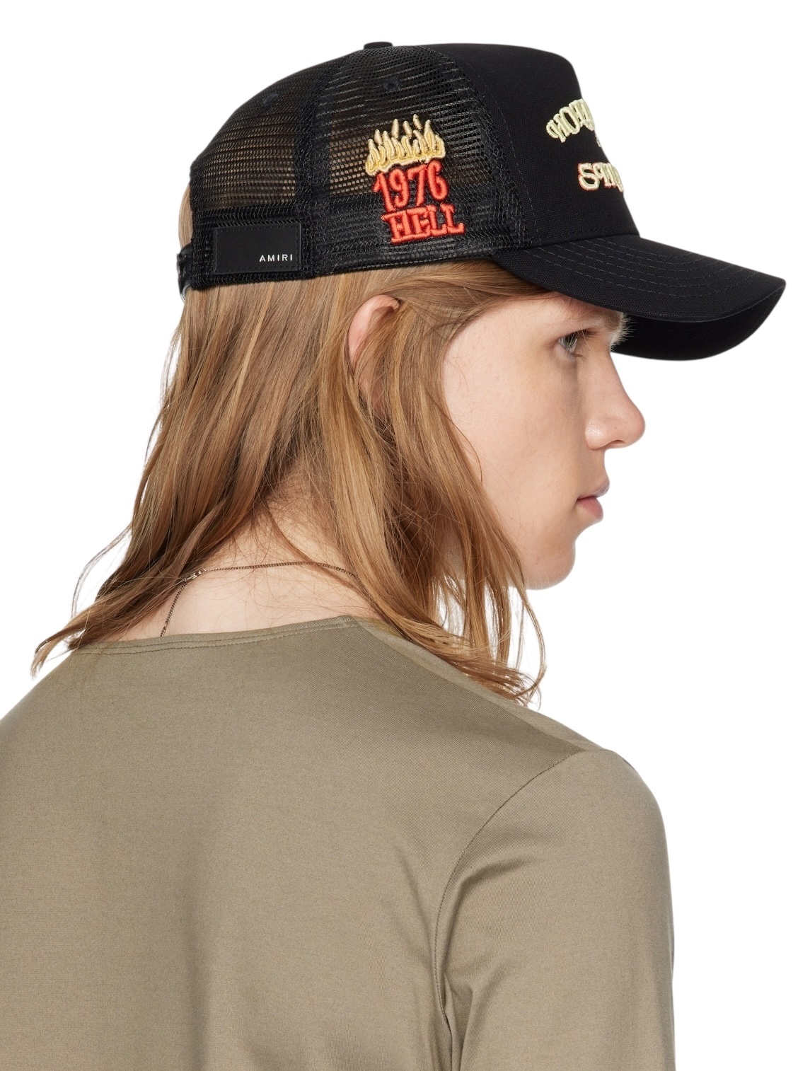 AMIRI ロゴ エンブロイダリー コットン&メッシュ キャップ 人気 (AMIRI