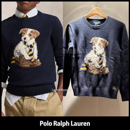 新作☆ラルフローレン☆ドッグ インターシャ コットンセーター (POLO