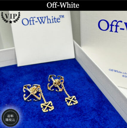 ゴールド（金色）系 Off-White(オフホワイト) ピアス(メンズ