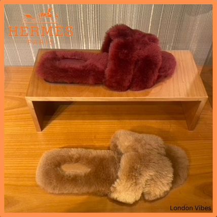 ファー 23cm HERMES Oran(エルメス オラン) 靴・シューズ(レディース