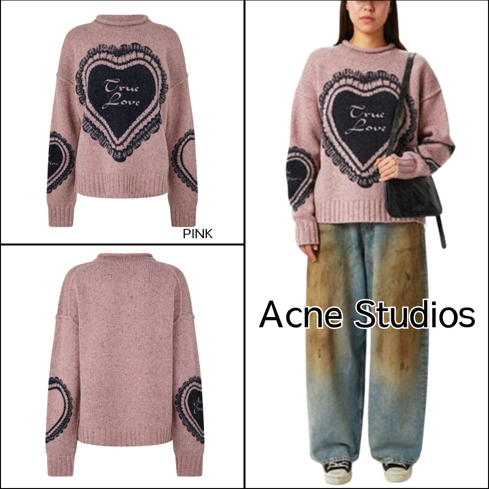 Acnestudios】アクネスタジオ ニット チャンキーハート ピンク (Acne