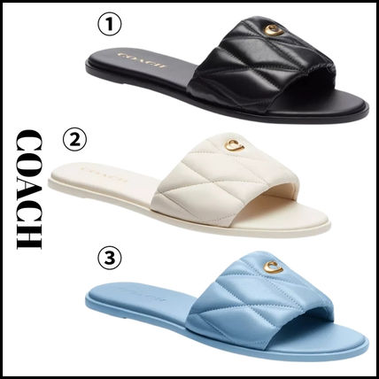 QU ベージュ系 23.5cm Coach(コーチ) サンダル・ミュール(レディース