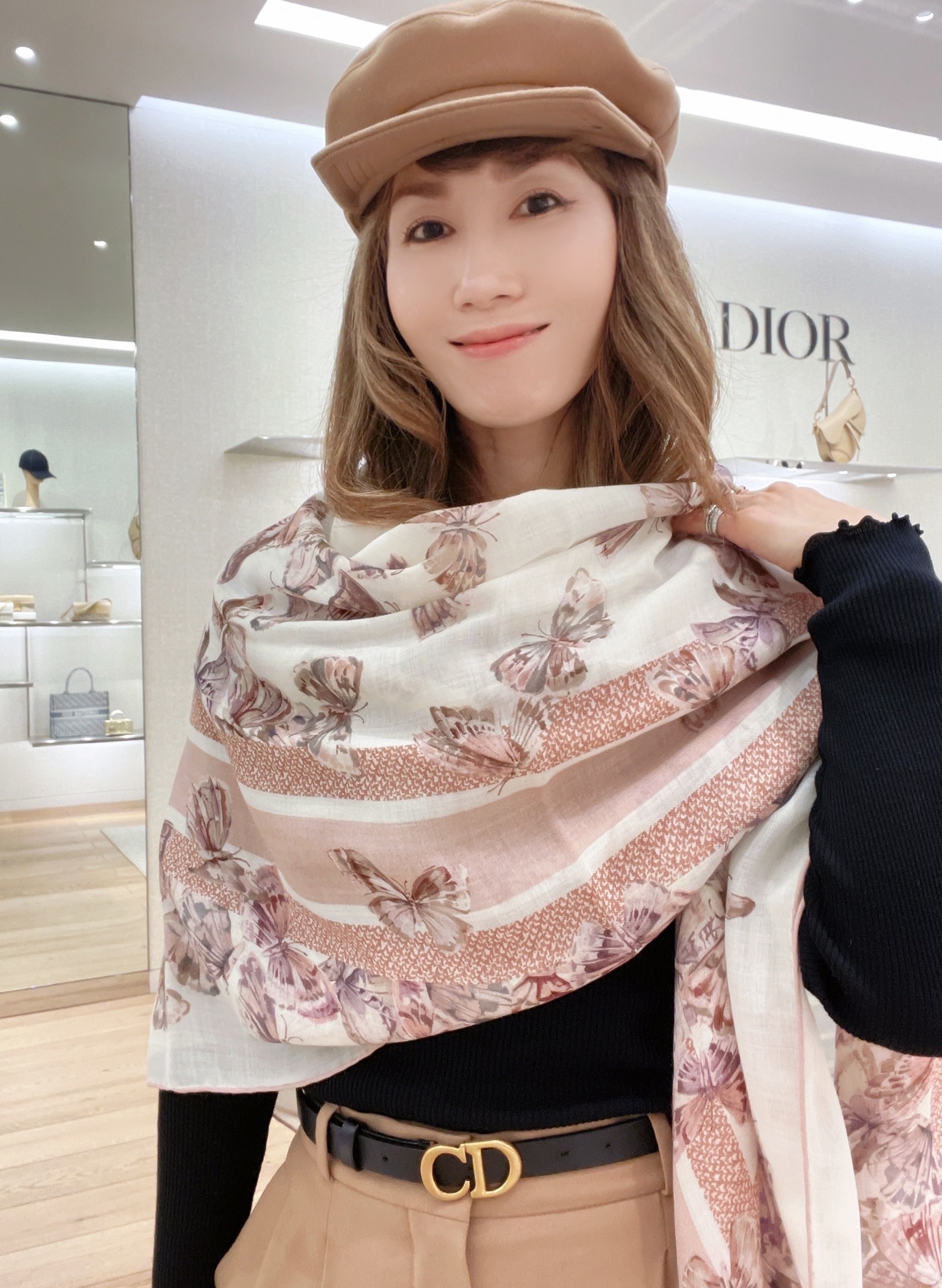 DIOR☆Dior Camo Papillon カシミア100％ ショール☆関税込み (Dior