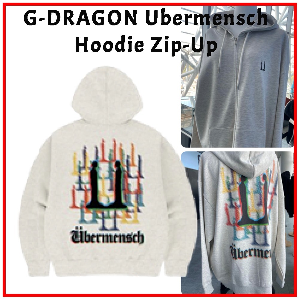 ☆G-DRAGON Ubermensch Hoodie Zip-Up Oatmeal☆韓国大人気