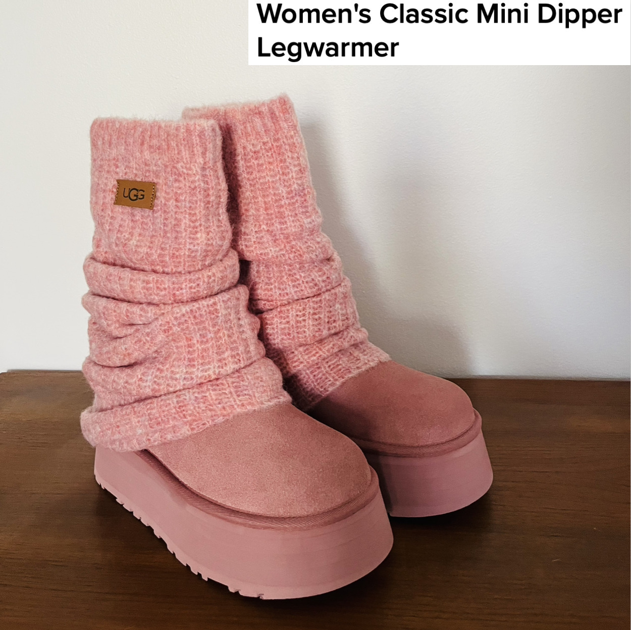 UGG】pink可愛い Classic Mini Dipper レッグウォーマーブーツ (UGG