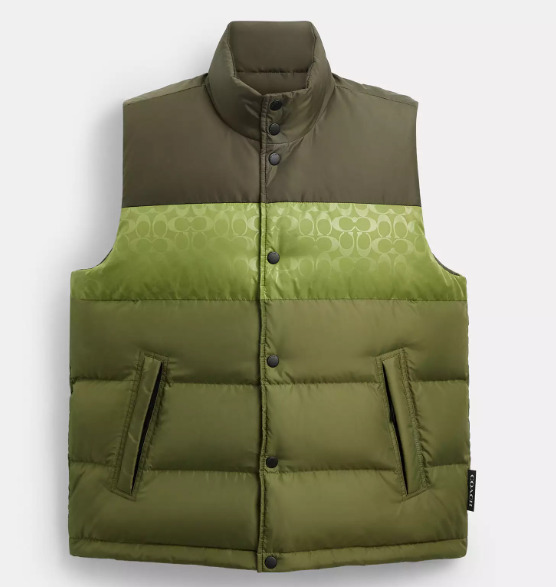 人気【COACH】コーチ リバーシブル カラーブロック ダウンベスト