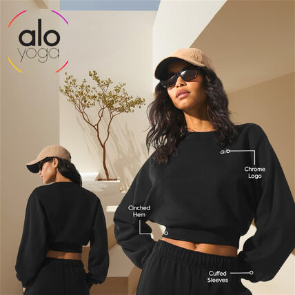 クロップド ALO Yoga(アロー) スウェット・トレーナー(レディース