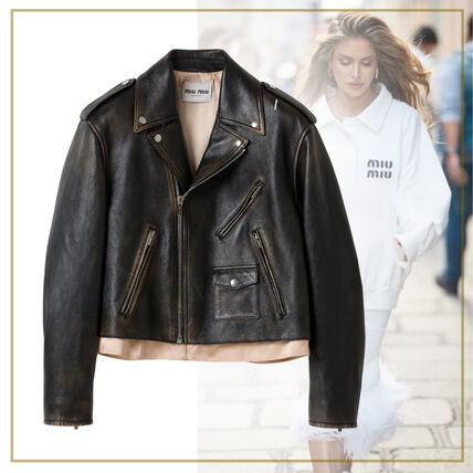 ライダースジャケット MiuMiu(ミュウミュウ) アウター(レディース