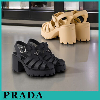 ベージュ系 25cm PRADA(プラダ) サンダル・ミュール(レディース