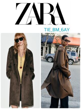 グリーン（緑）系 ZARA(ザラ) トレンチコート(レディース) - ブランド