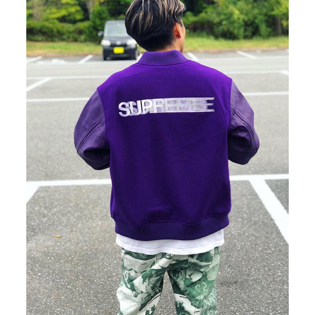 Supreme Motion Logo Varsity Jacket Purple シュプリーム ロゴ