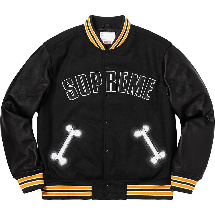 Supreme Bone Varsity Jacket Black シュプリーム スタジャン (Supreme