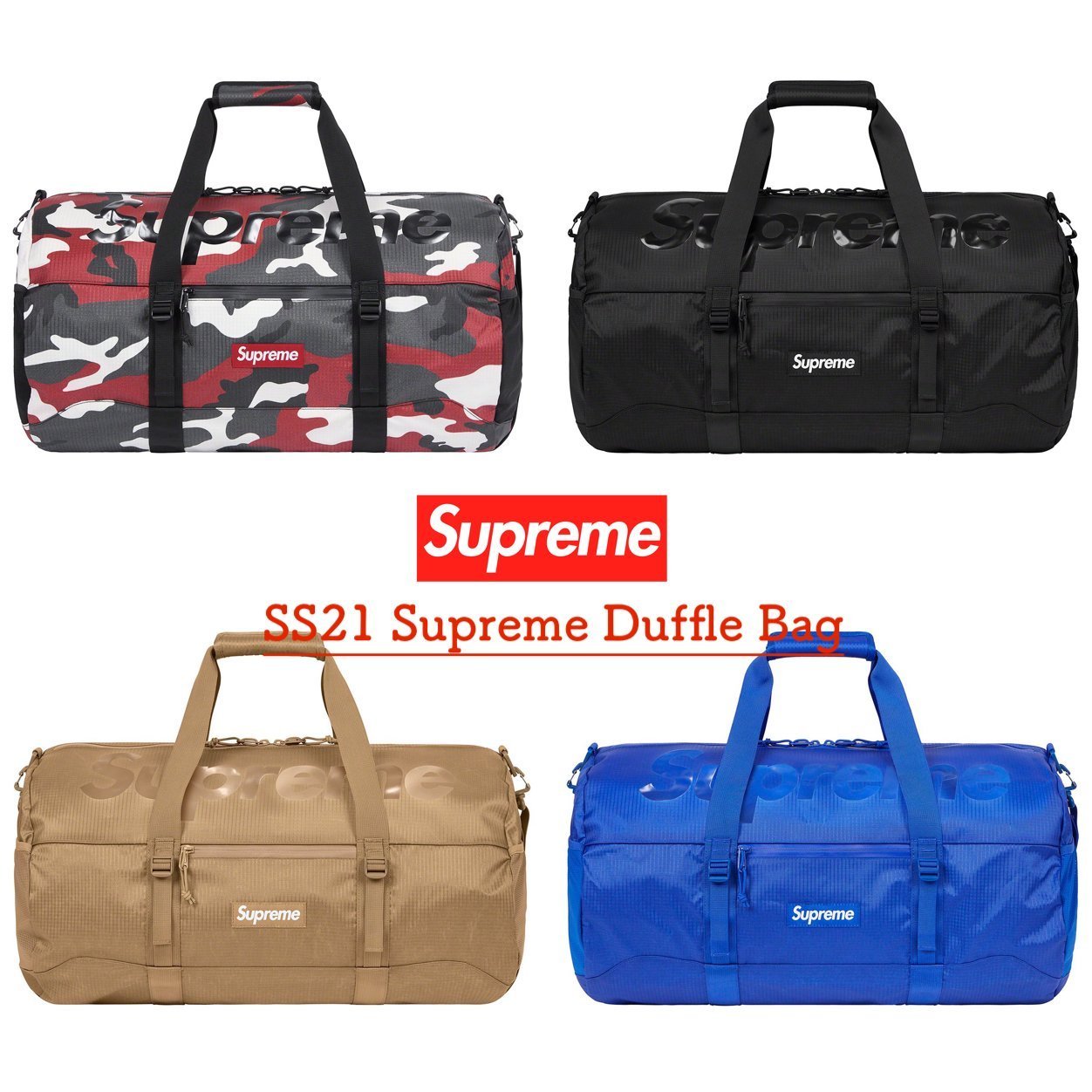 SS21 Supreme Duffle Bag - シュプリーム ダッフルバッグ (Supreme