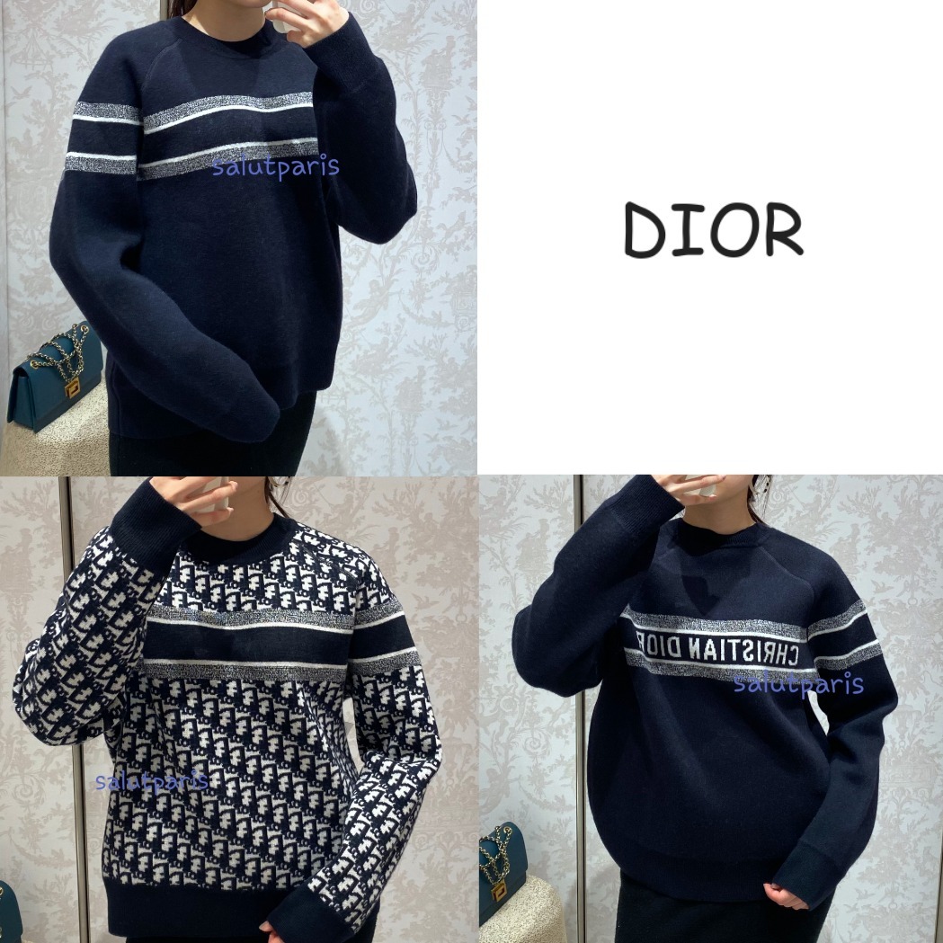 送料込*ディオール*オブリークリバーシブルクルーネックセーター (Dior