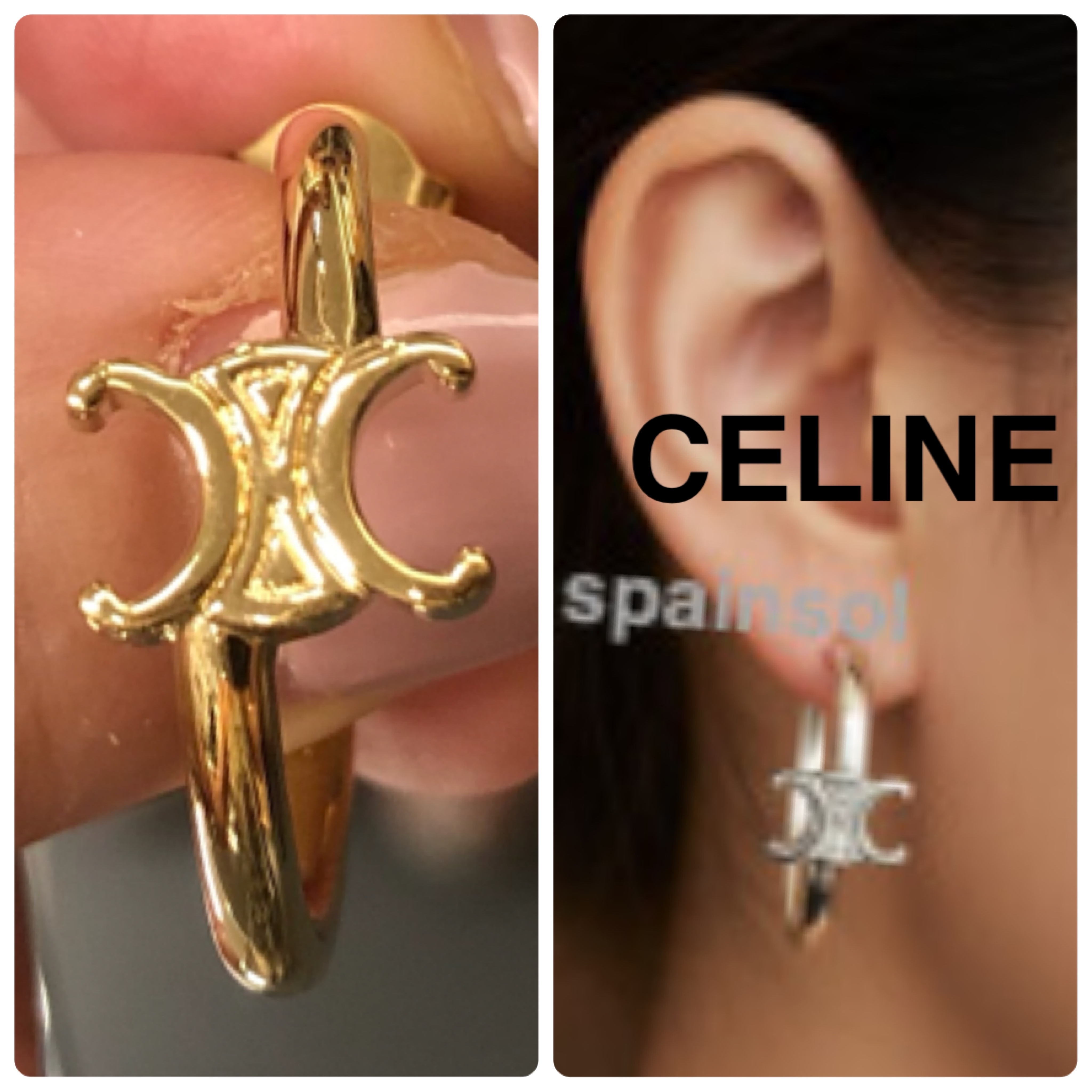 話題の新作！【CELINE】トリオンフ アシンメトリックフープ (CELINE