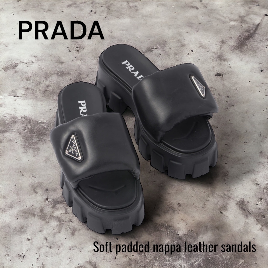 PRADA＊Soft padded nappa leather sandals サンダル＊送料込 (PRADA