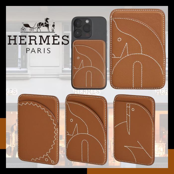 HERMES 最新作カードケース 本革 MagSafe Cheval Morse Herisson