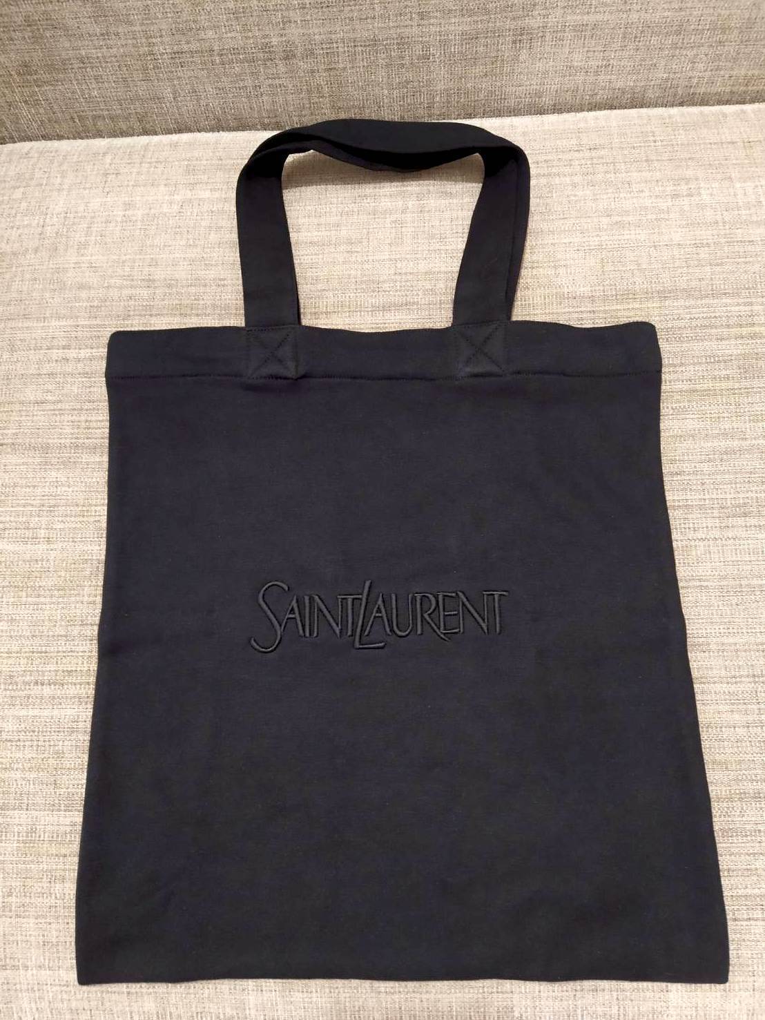 ☆Saint Laurent☆ サンローラン ロゴ フリース トートバッグ 黒