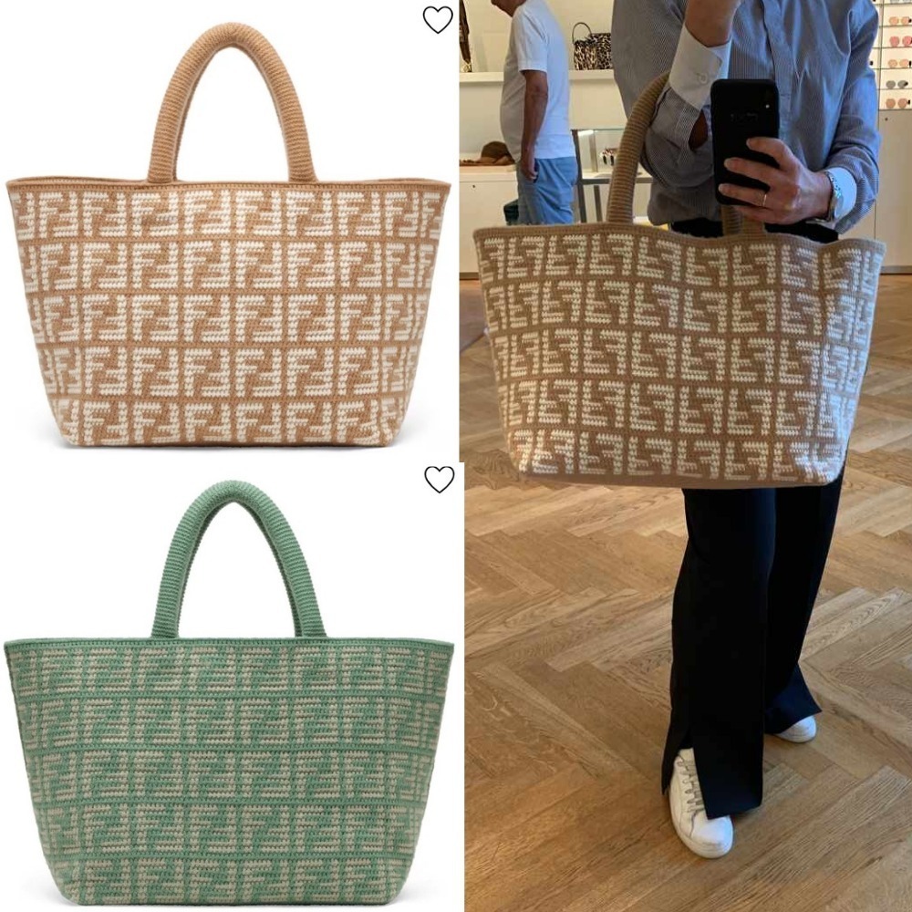 ○FENDI○FFロゴ カシミヤ ラージトートバッグ (FENDI/トートバッグ