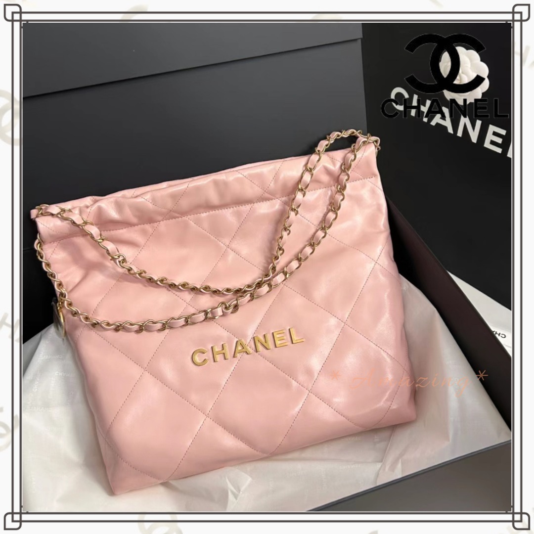 CHANEL 22☆ミニ ハンドバッグ シャイニーカーフスキン (CHANEL