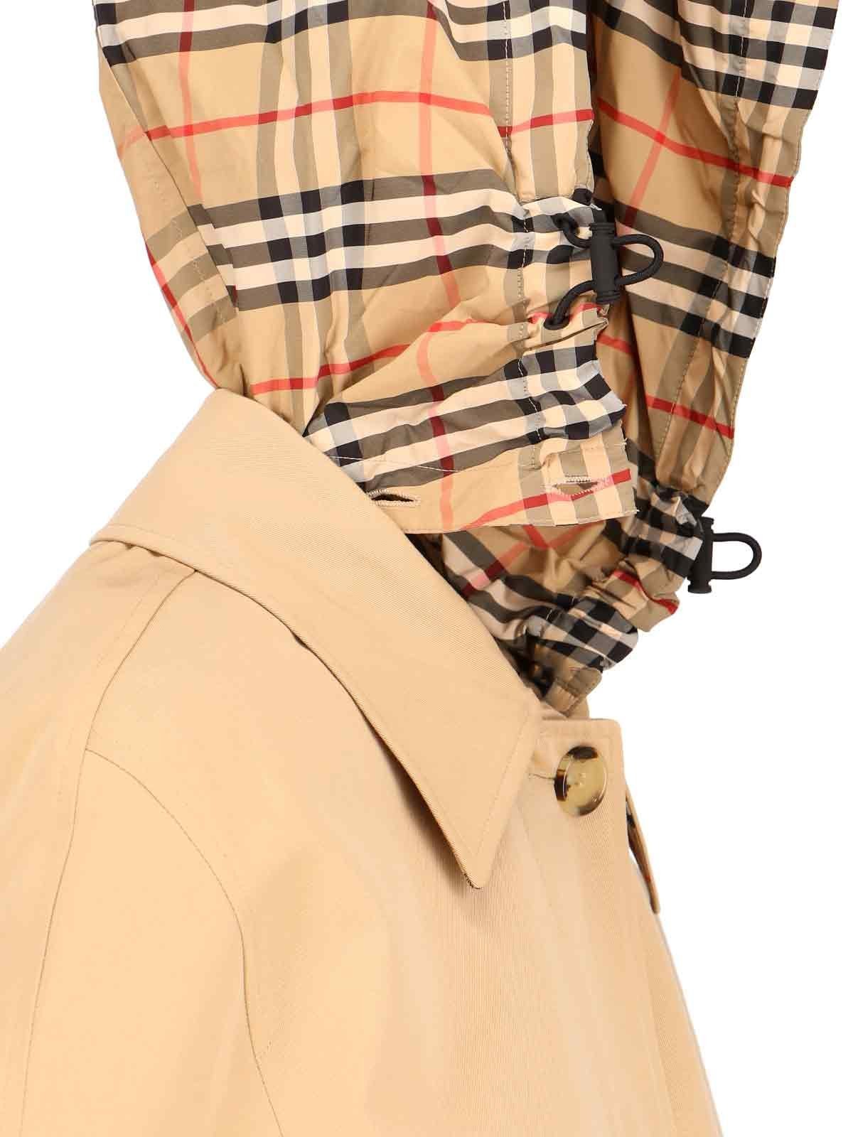 ☆関税込・送料無料☆バーバリーチェックフード付きレインコート