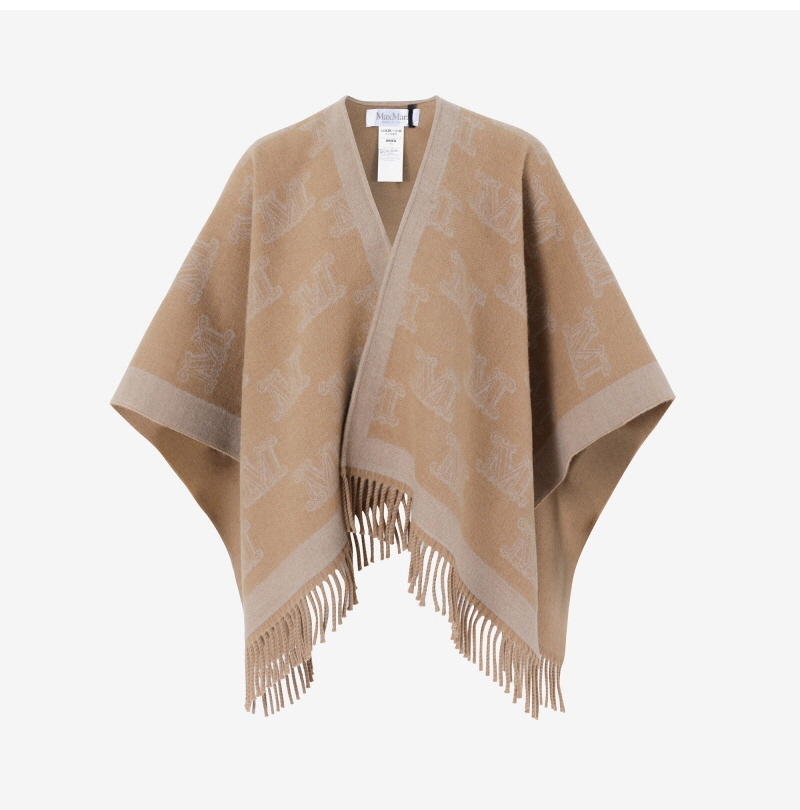 関税負担なし☆Max Mara マックスマーラ ウールジャカードケープ (Max