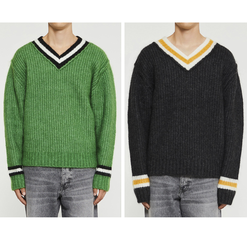 STUSSY】モヘアブレンド Vネック テニスセーター 送料関税込 (STUSSY