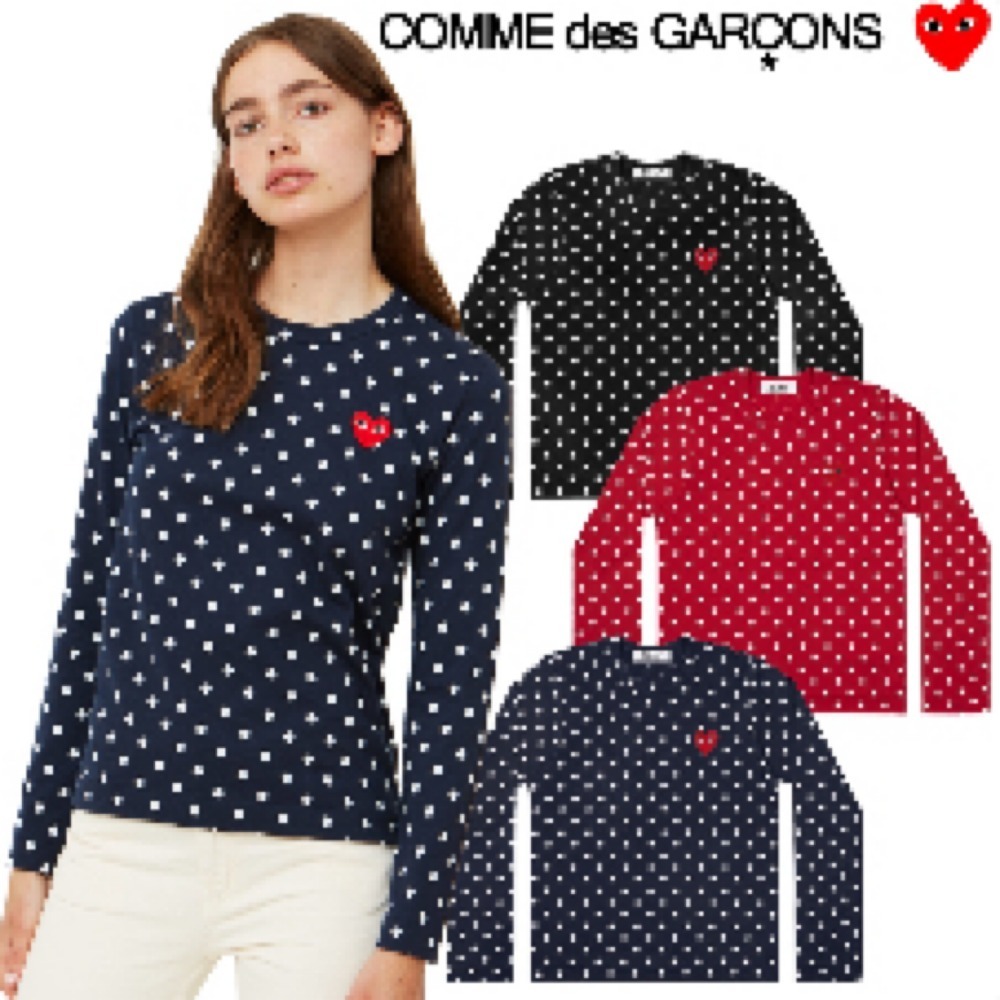 COMME des GARCONS レディース ドット 長袖 Tシャツ (COMME des