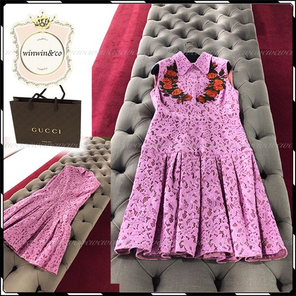 早い者勝ち！GUCCI国内発】花総柄 華やかピンク ワンピース (GUCCI