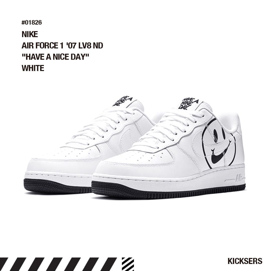 人気話題スマイル！NIKE GS AIR FORCE 1 HAVE A NICE DAY WHITE (Nike
