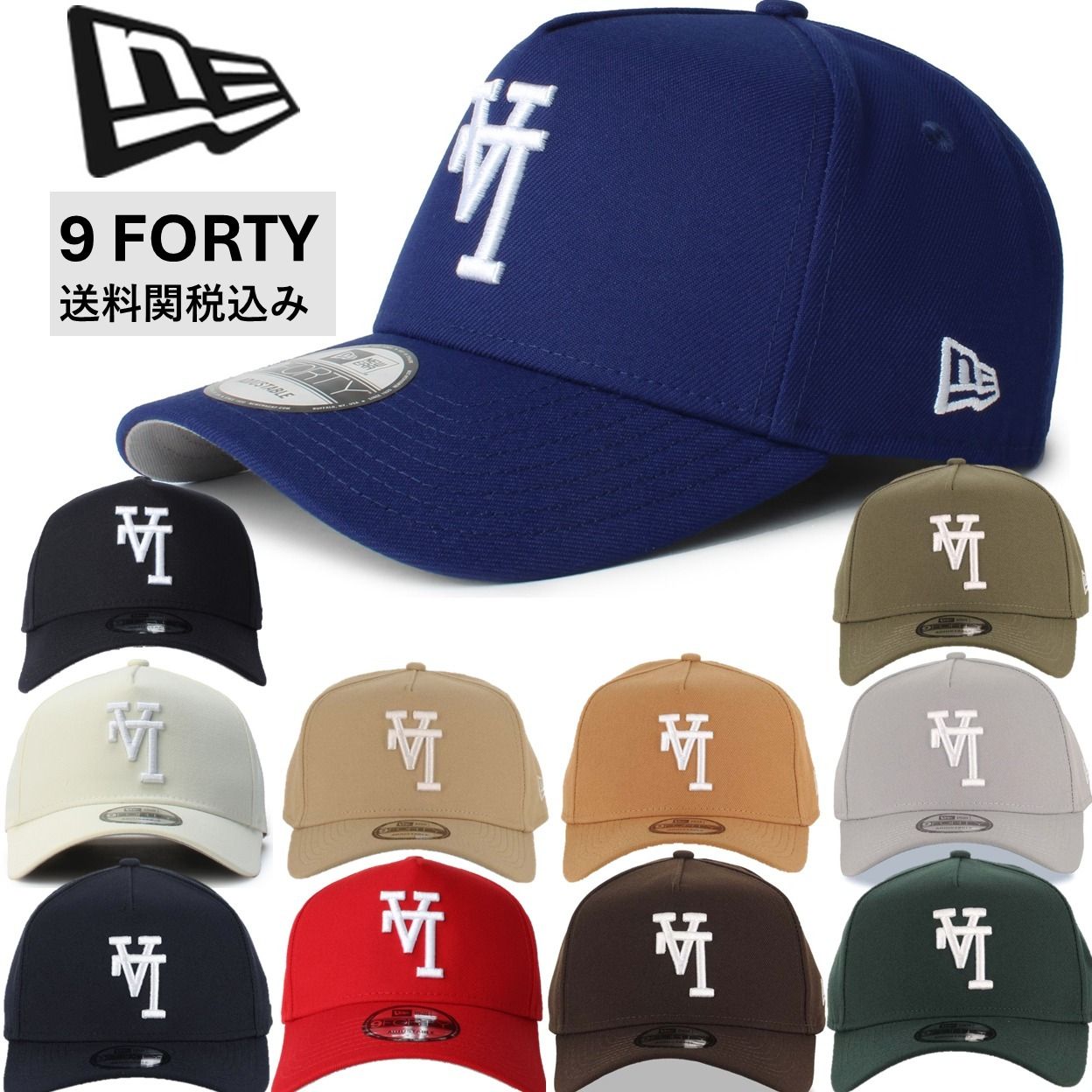 US発送☆New Era LA DODGERS ドジャース 逆ロゴ 9FORTY キャップ (New