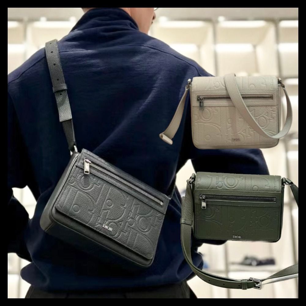 2WAY】Dior☆DIOR OBLIQUE フラップ付きメッセンジャーバッグ (Dior