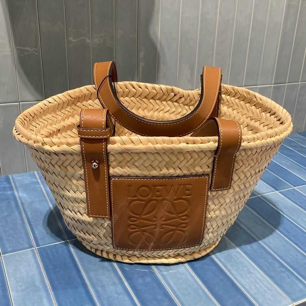ロエベ LOEWE バスケットバッグ スモール ラフィア カーフ (LOEWE/かご