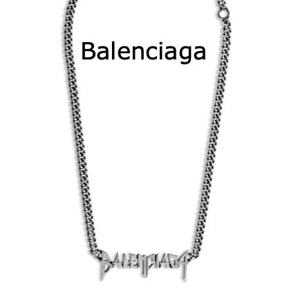Balenciaga バレンシアガ TYPO METAL ネックレス シルバー ロゴ