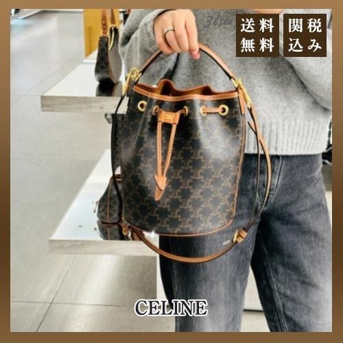 Celine☆クララ バッグ トリオンフキャンバス＆カーフスキン (CELINE