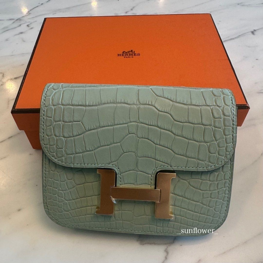 エルメス コンスタンススリム クロコ ヴェールドー/G金具 (HERMES