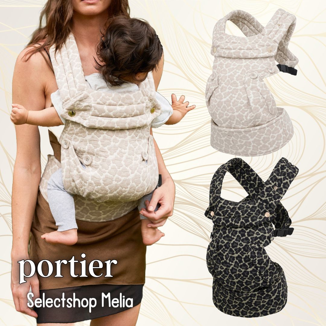 AU発 porteir オシャレ抱っこひも ヒョウ柄 レオパード (portier