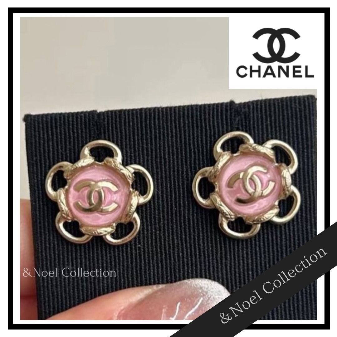 ピンク♡お花モチーフ】CHANEL*CCロゴ*ピアス (CHANEL/ピアス) ABE286