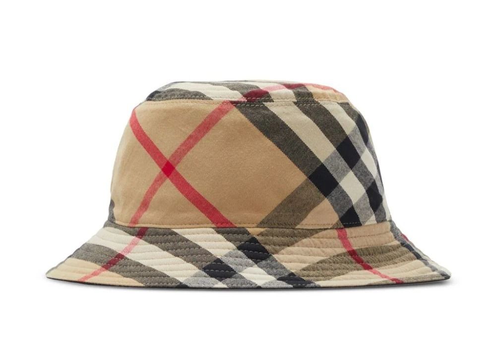 BURBERRY】リバーシブル コットンブレンド バケットハット (Burberry