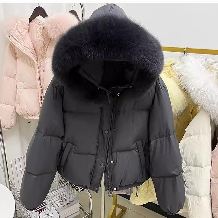 リアルダックダウンジャケット フォックスファー 無地 上品 韓国