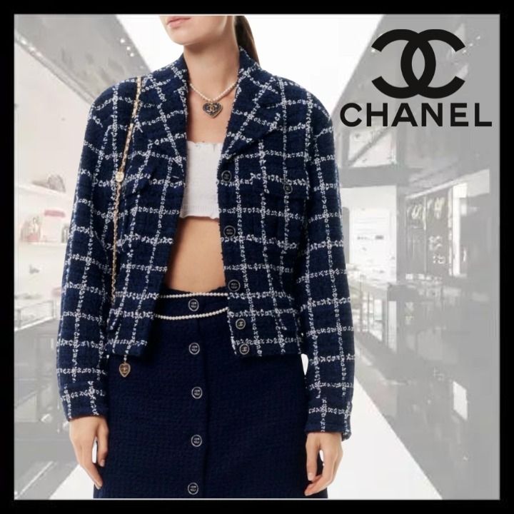 ☆24P エレガント☆CHANEL ツイードジャケット (CHANEL/ジャケット