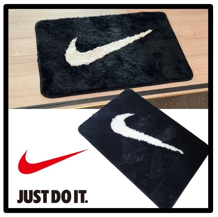 ☆関税込☆Nike☆Nike Swoosh Rug Black White☆ (Nike/ラグ