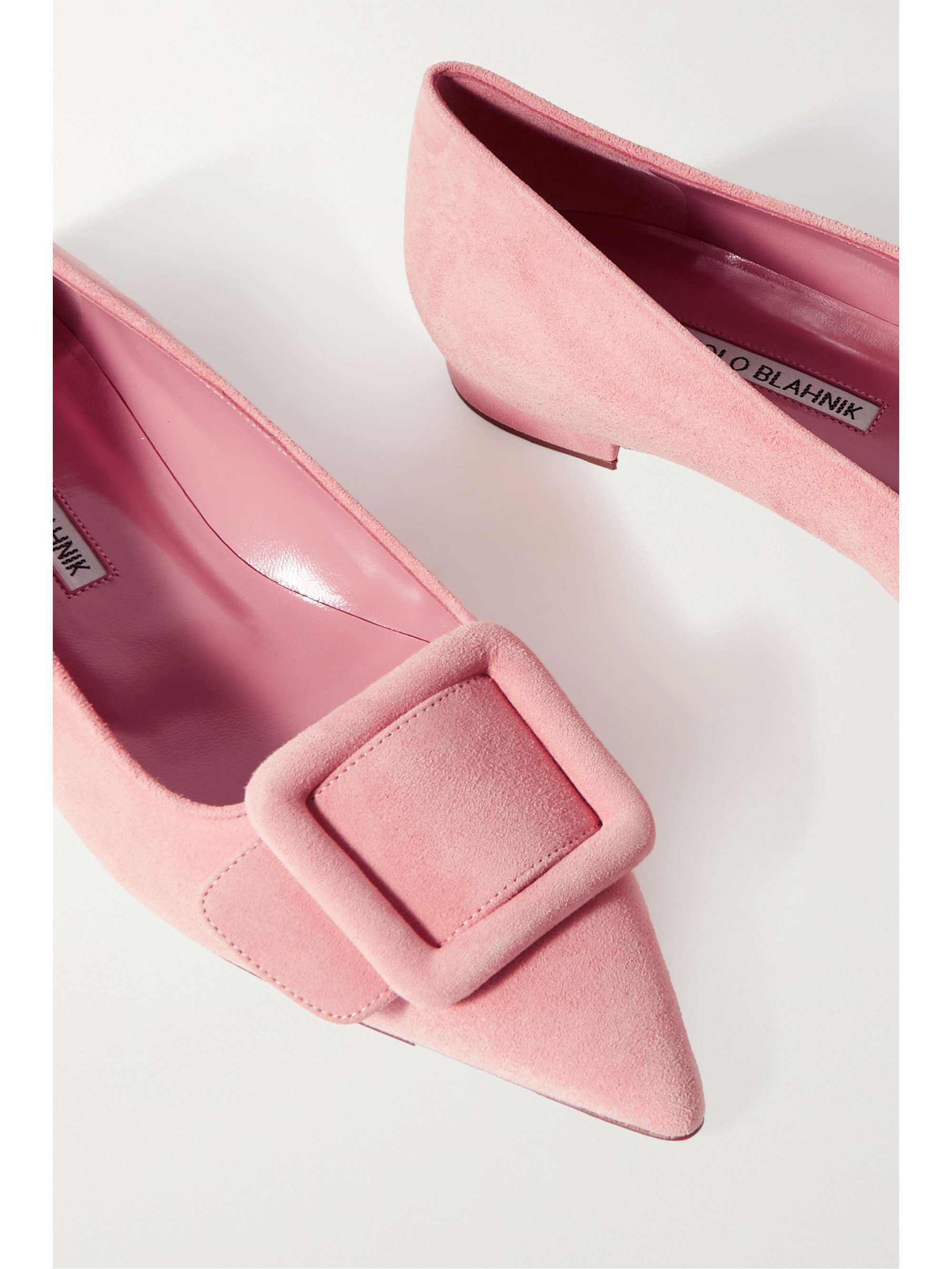 MANOLO BLAHNIK】ピンク☆ Maysale スエード フラットシューズ (Manolo