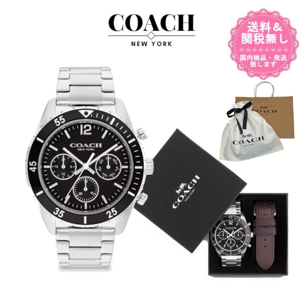 国内即発】バンド交換可！COACH☆ 腕時計＆ベルト セット44MM (Coach