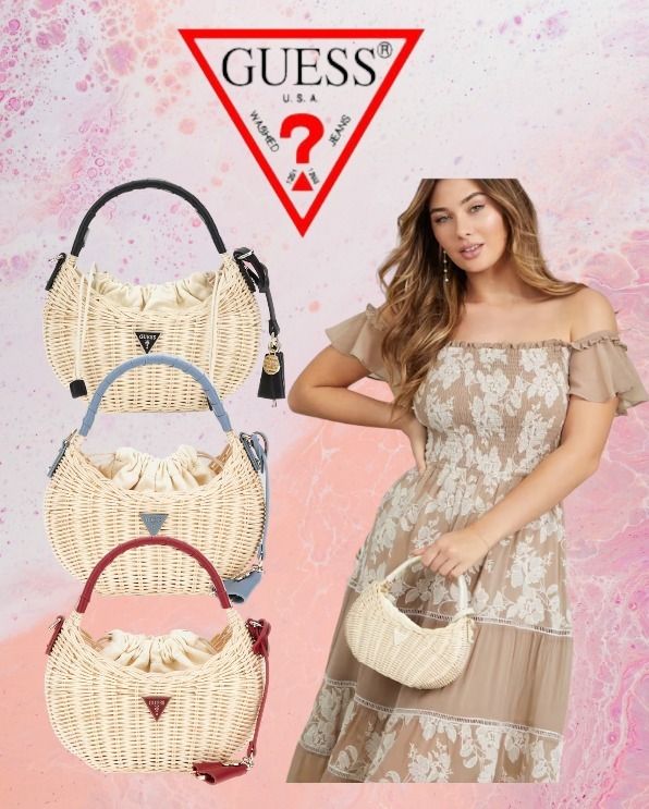 日本未入荷GUESSゲス☆Sveiney Straw Mini Shoulderバッグ☆春夏