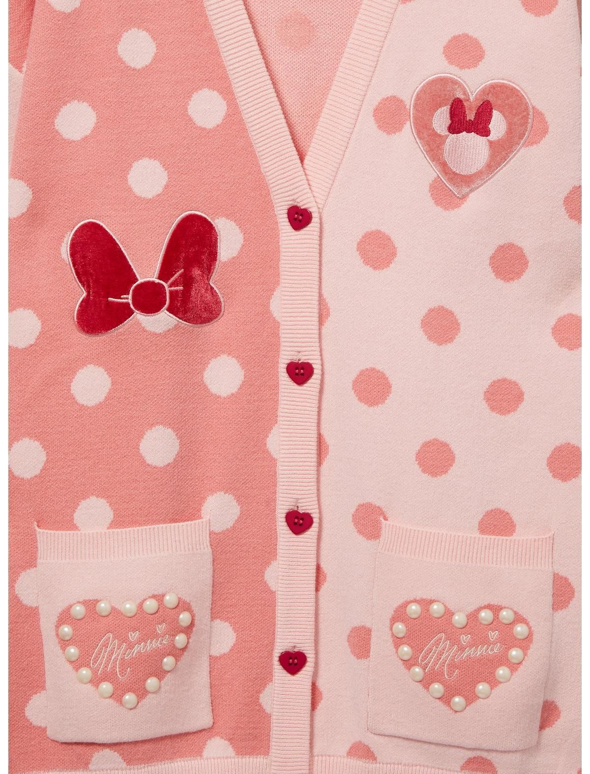 ディズニー】 ミニーマウス水玉カーディガン (Disney/カーディガン