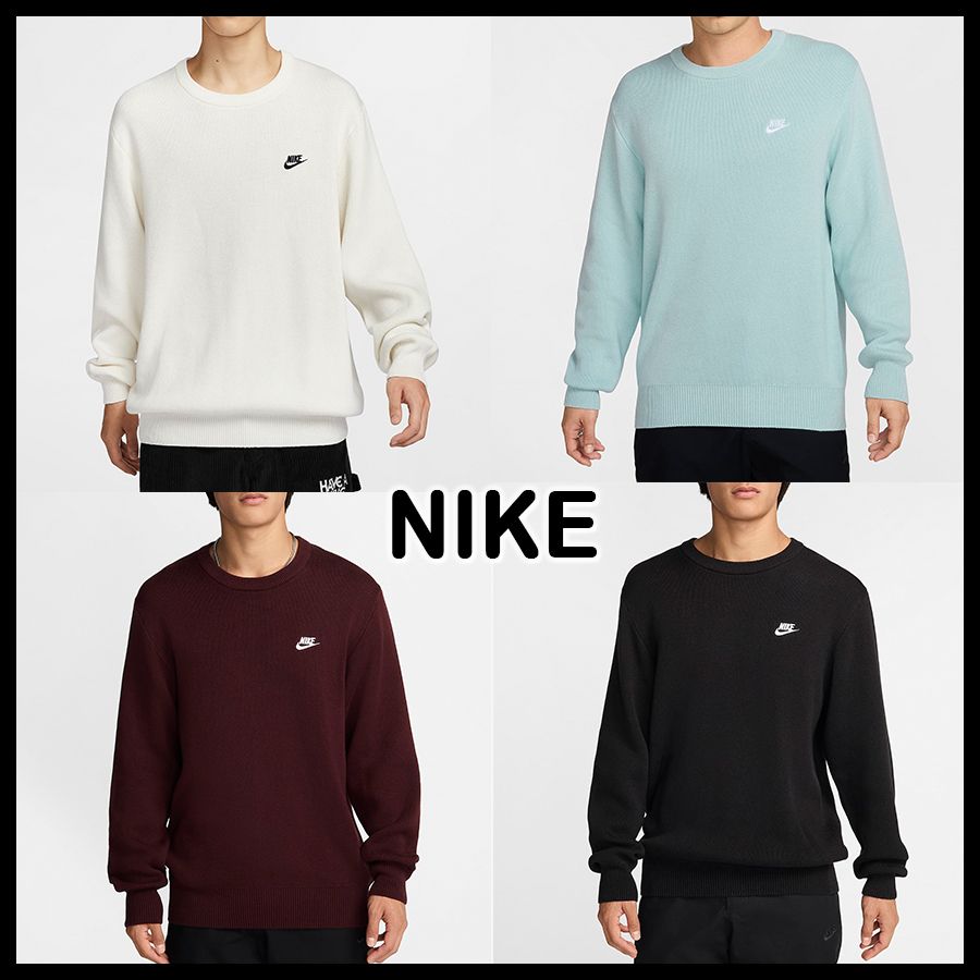 ☆NIKE☆CLUB CREWNECK コットンセーター☆追跡可 (Nike/ニット