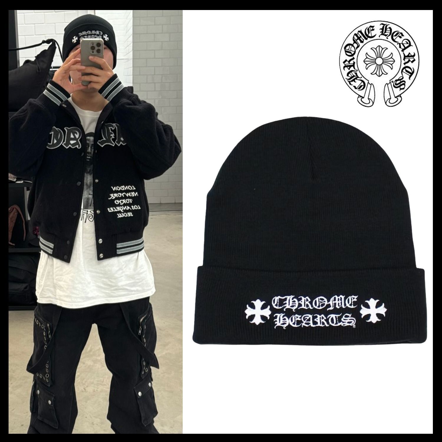 Chrome Hearts】Logo Beanie Black / 追跡付 (CHROME HEARTS/ニット