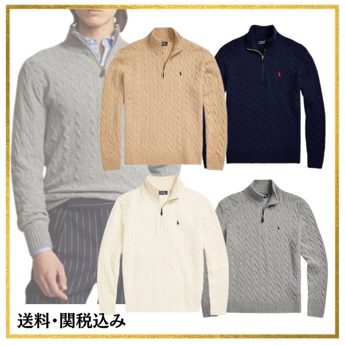 POLO RALPH LAUREN☆カシミヤ入り ハーフジップ ニット セーター (POLO